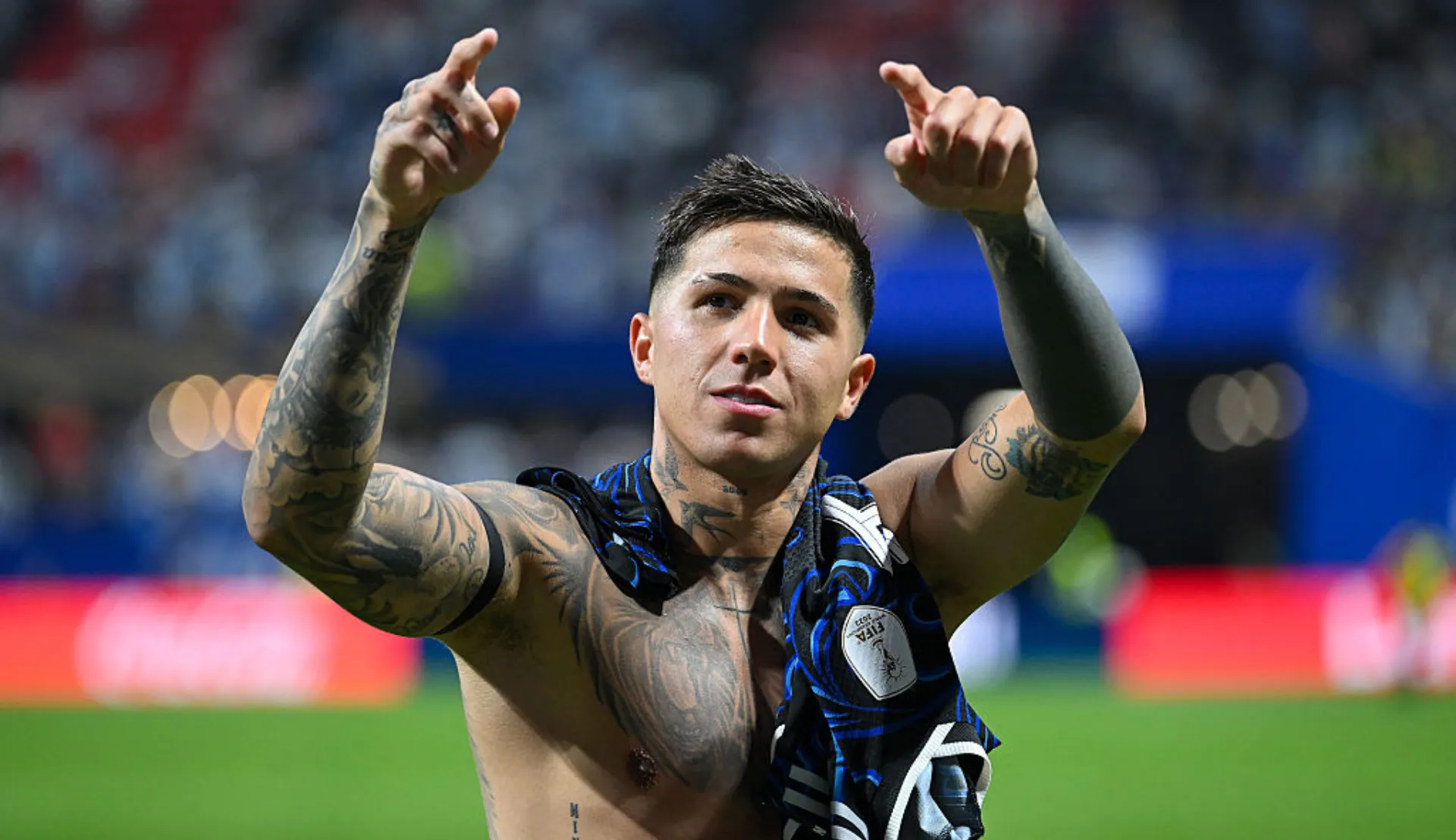 Enzo Fernández en la Copa del Mundo. (Foto: Getty)