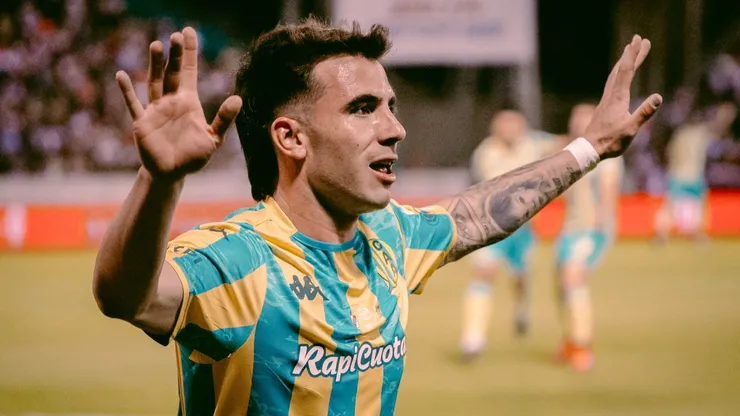 Tomás Fernández festeja su gol ante River.