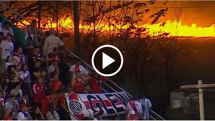 Incendio a metros de River - Aldosivi por la Copa Argentina.