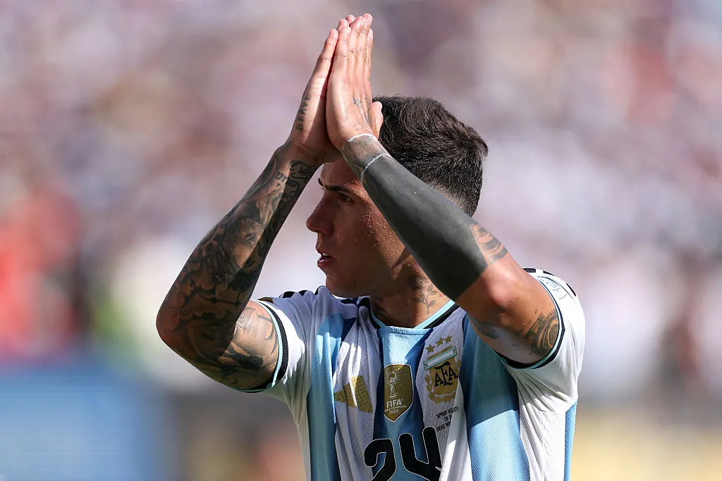 Enzo Fernández pidió perdón al ser expulsado en la final del Mundial 2026. (Getty Images)