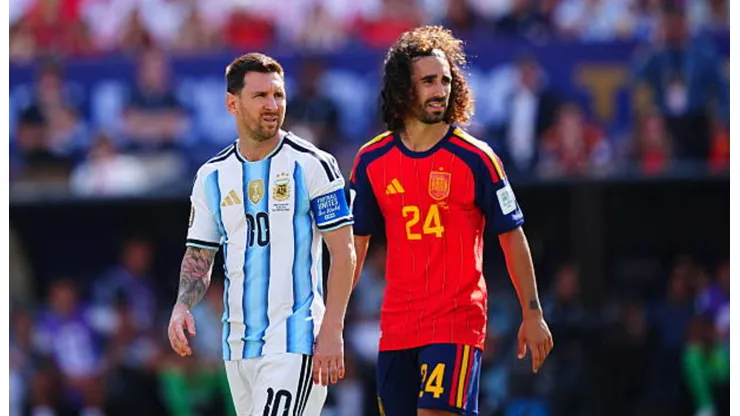 Lionel Messi y Marc Cucurella, durante la final del Mundial 2026.