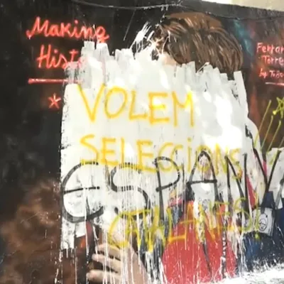 Vandalizan mural de Ferran Torres con la Copa del Mundo