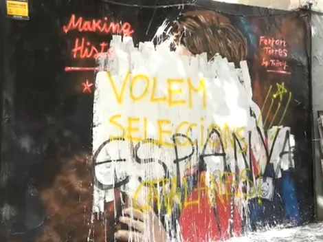 Vandalizan mural de Ferran Torres con la Copa del Mundo