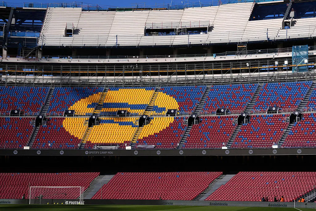 Camp Nou, estadio de Barcelona, en remodelaciones. (Getty Images)