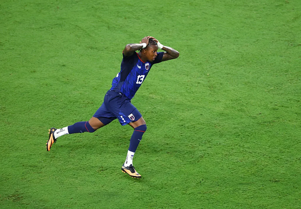 Sidny Lopes Cabral tras convertir un golazo en Cabo Verde – Argentina por el Mundial 2026. (Getty Images)