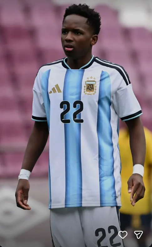 Kiki Ramos, en su debut con la Selección Argentina Sub 17. Instagram de Kiki Ramos.