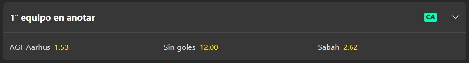 Tomada desde bet365, cuotas sujetas a cambios