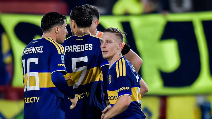 Miguel Merentiel en el 1-0 de Boca contra Estudiantes.