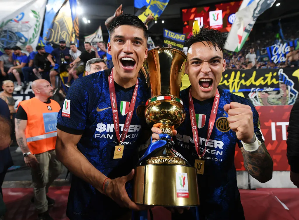 Joaquín Correa y Lautaro Martínez en Inter. (Getty Images)