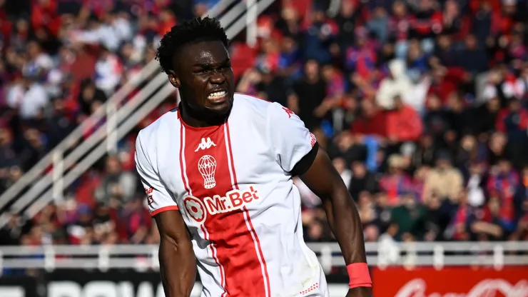 Jordi Caicedo, autor de los dos goles de Huracán ante San Lorenzo.