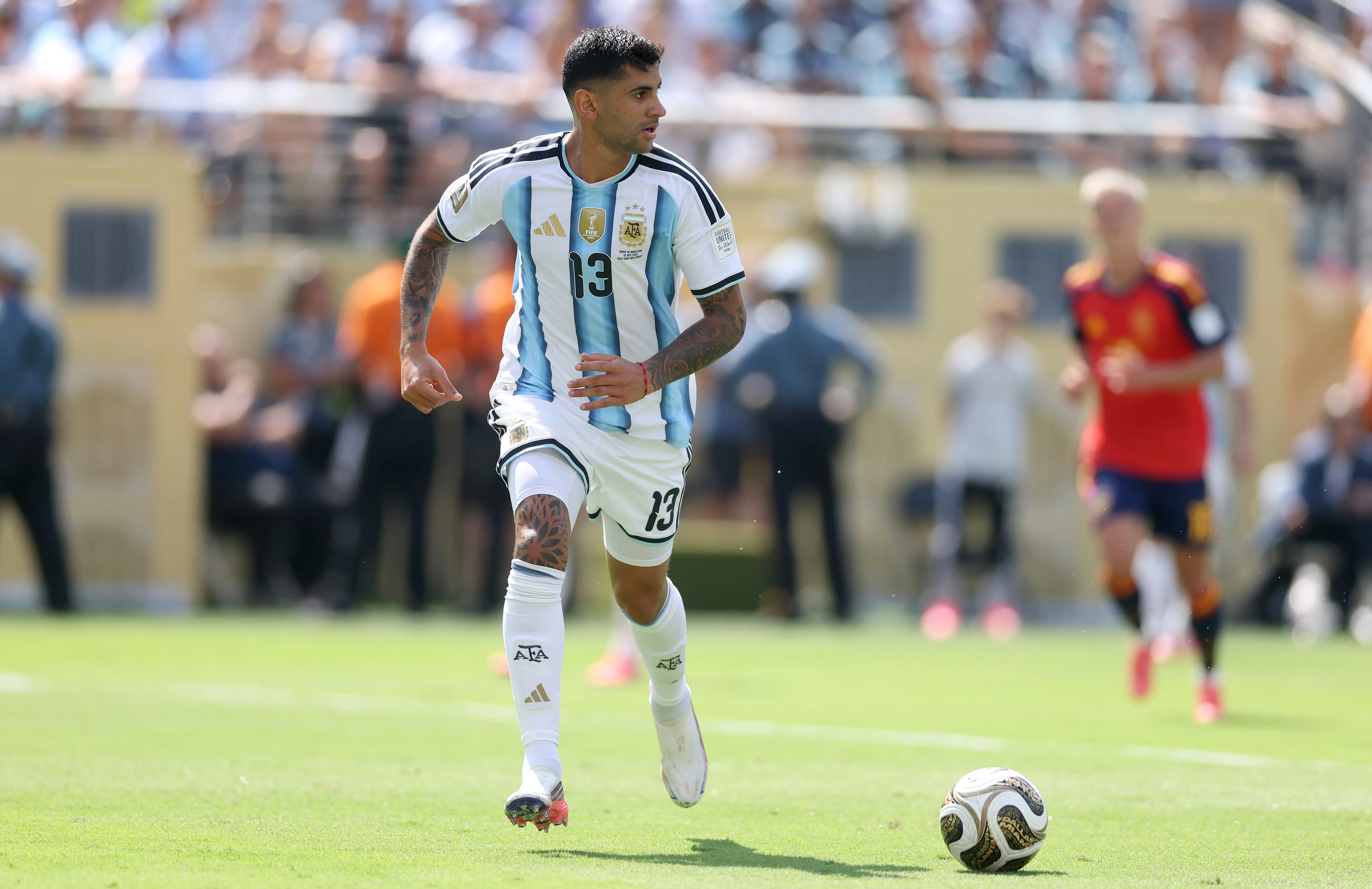 Cristian Romero en la final del Mundial. (Foto: Getty)