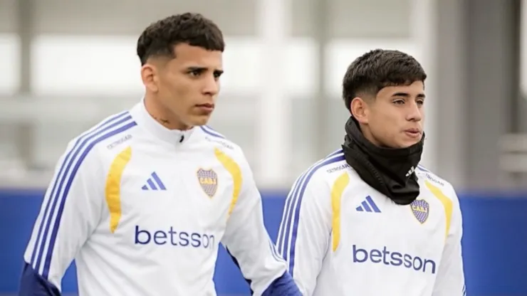 Leonel Flores y Tomás Aranda, futbolistas de Boca.
