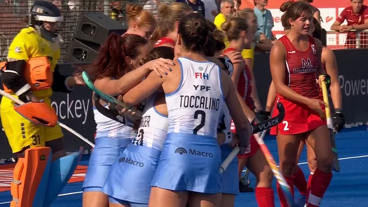 Las Leonas enfrentaron a Estados Unidos en Bélgica