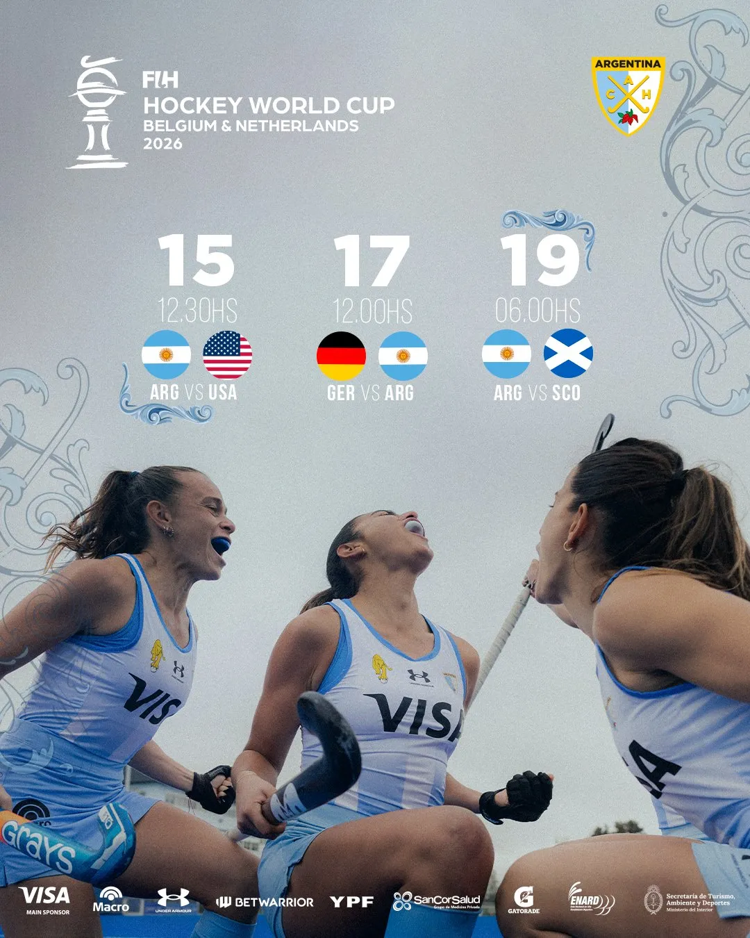 El fixture de Las Leonas. (Foto: @ArgFieldHockey).