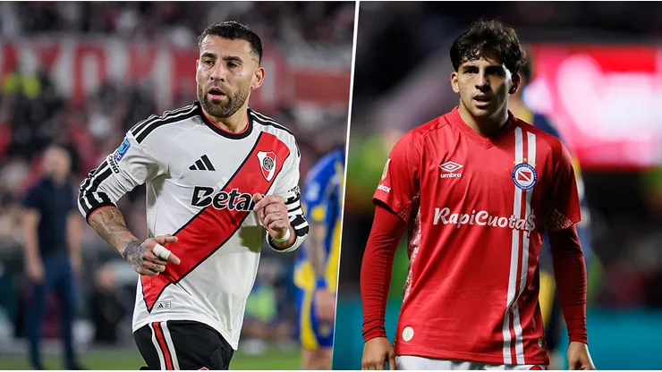 Nicolás Otamendi y Hernán López Muñoz, figuras de River y Argentinos Juniors.