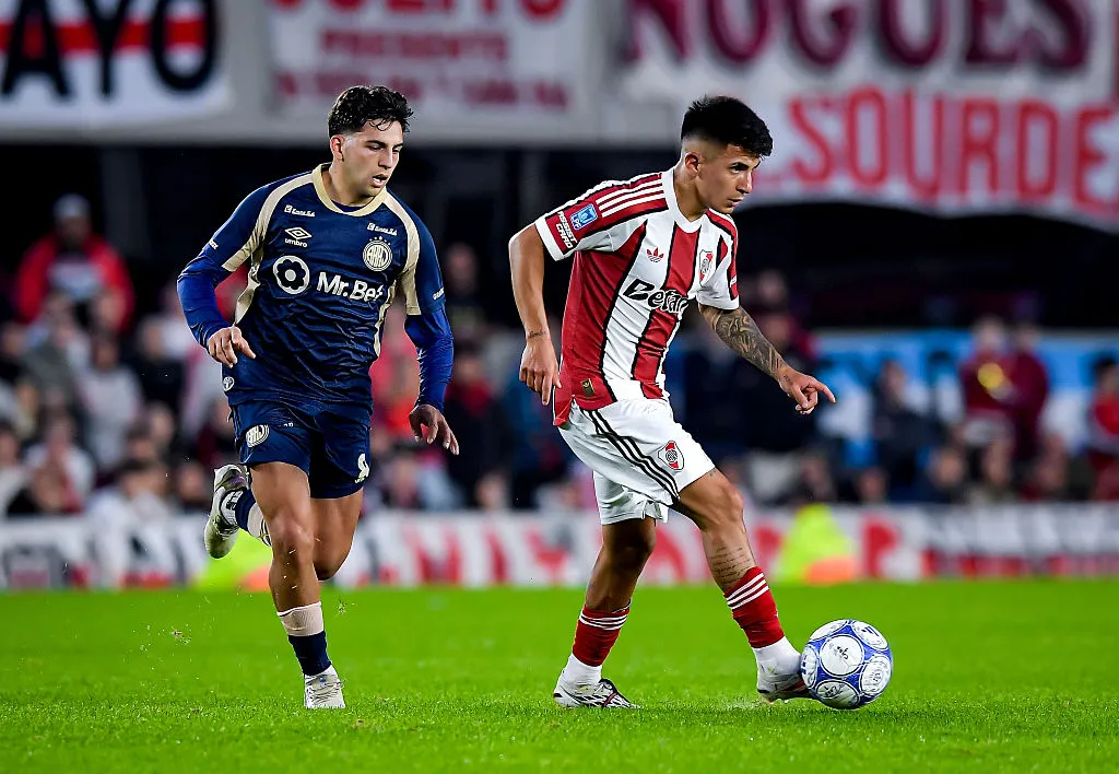 Thiago Almada, en su debut en River. (Getty Images)