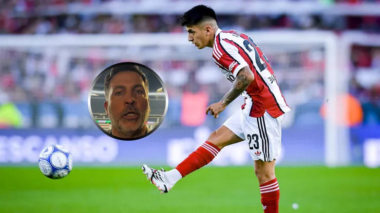 Thiago Almada en su debut en River.