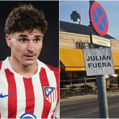 Carteles contra Julián en las instalaciones del Atlético de Madrid