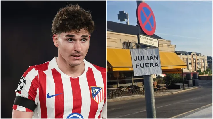 Los hinchas de Atlético de Madrid apuntaron contra Julián Alvarez