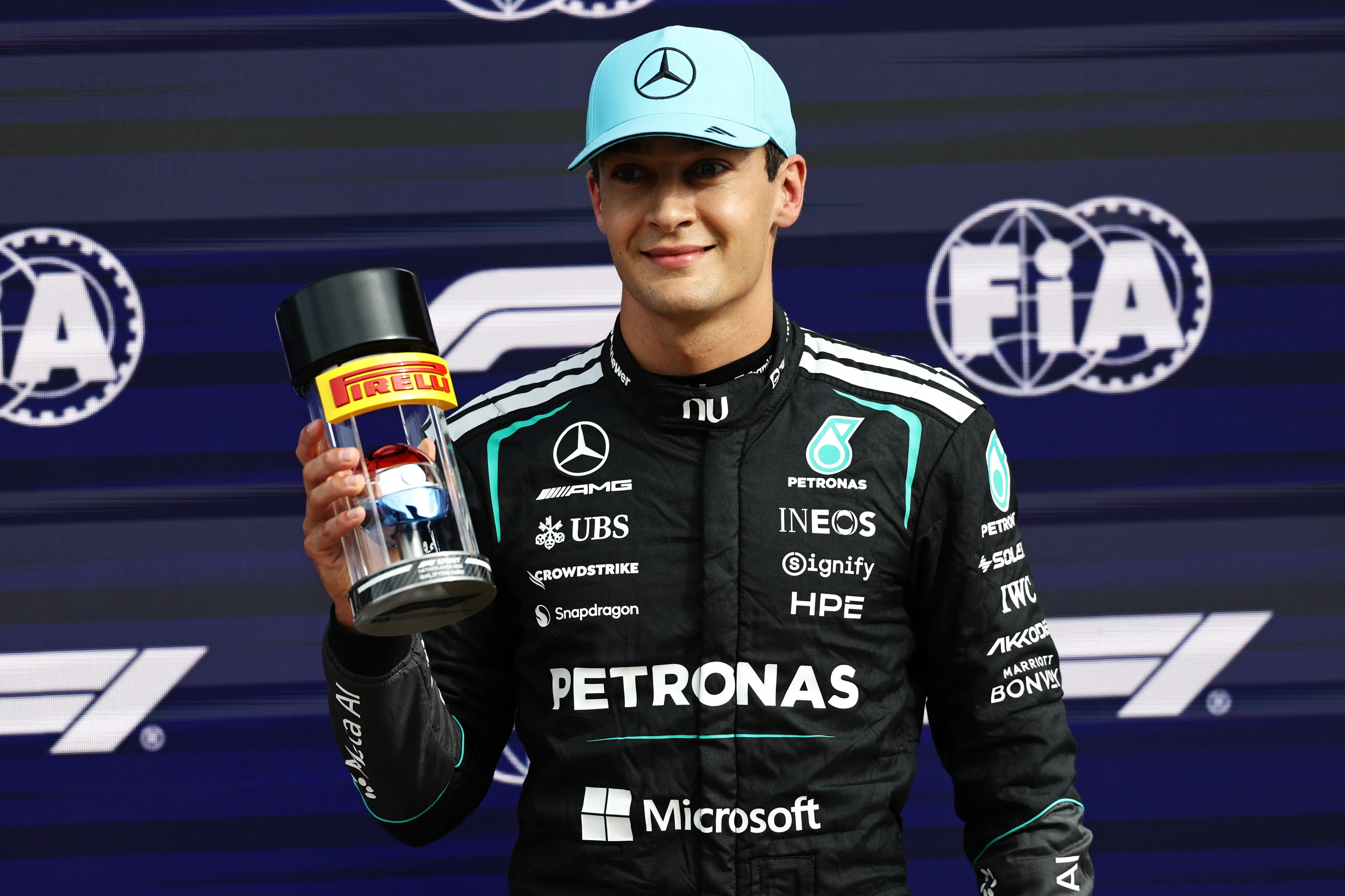 George Russell se quedó con la pole position en la clasificación sprint (Getty Images)