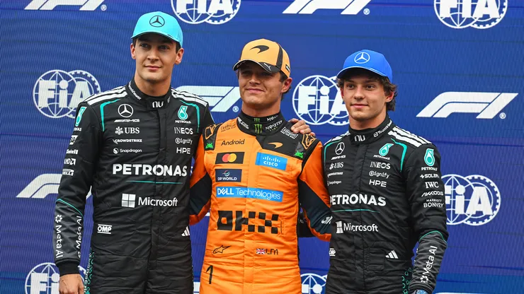 George Russell, Lando Norris y Kimi Antonelli conformaron el podio del GP de Países Bajos 2026