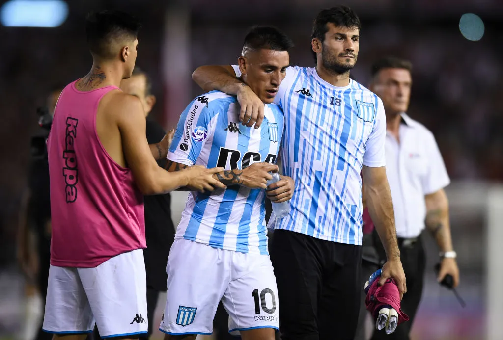 Ricardo Centurión tras su pelea con Eduardo Coudet en River vs. Racing en 2019. (Getty Images)