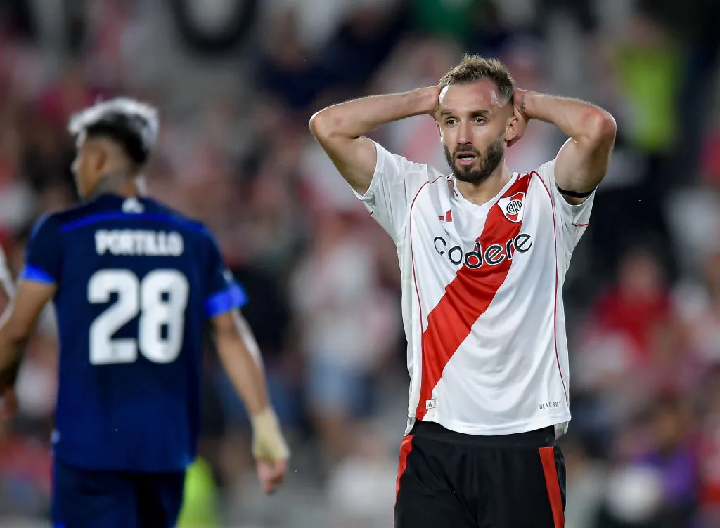 Germán Pezzella, en su última etapa en River. (Getty Images)