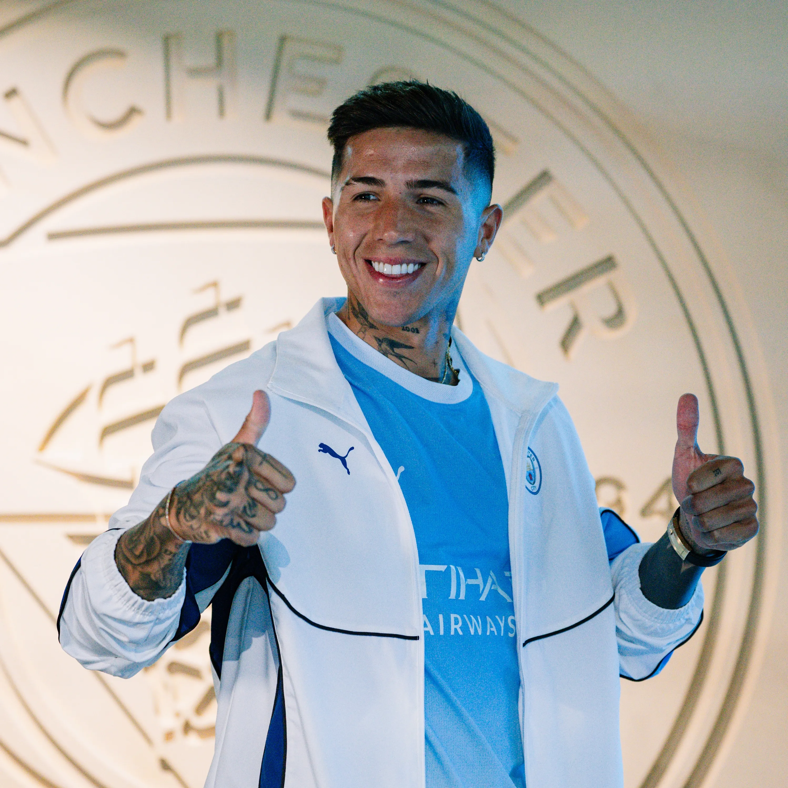 Enzo Fernández, en su presentación en Manchester City.