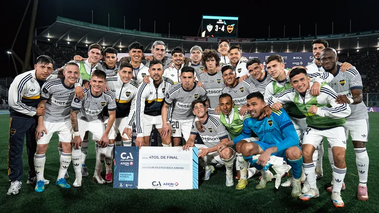 Los futbolistas de Boca tras vencer a Vélez por Copa Argentina.
