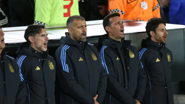El cuerpo técnico de la Selección Argentina.