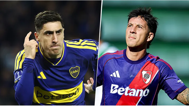 Miguel Merentiel y Sebastián Driussi, delanteros de Boca y River.