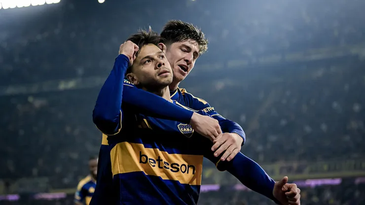 Ángel Romero y Tomás Belmonte, en Boca ante Central Córdoba por el Torneo Clausura 2026.