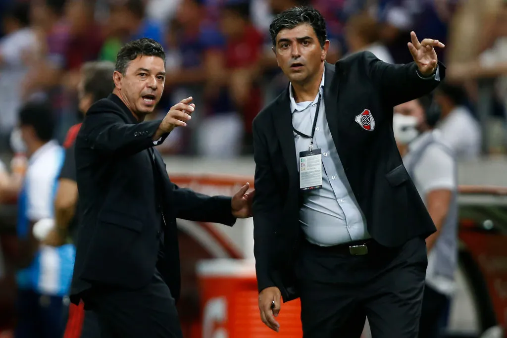 Marcelo Gallardo y Matías Biscay. (Getty Images)