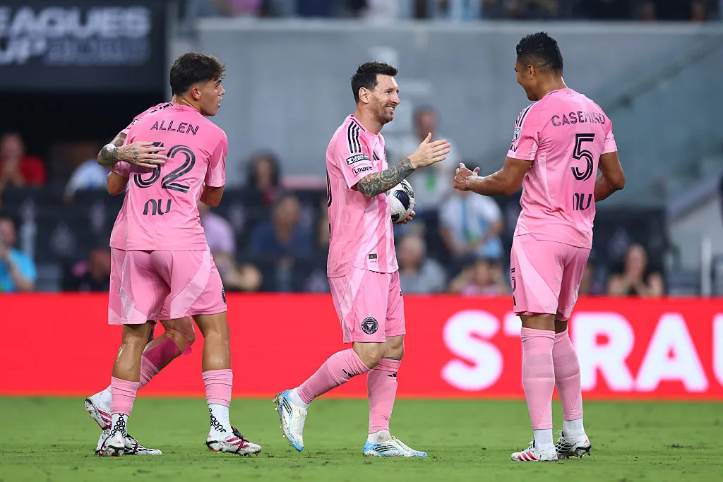 Lionel Messi y Casemiro, en Inter Miami. (Getty Images)