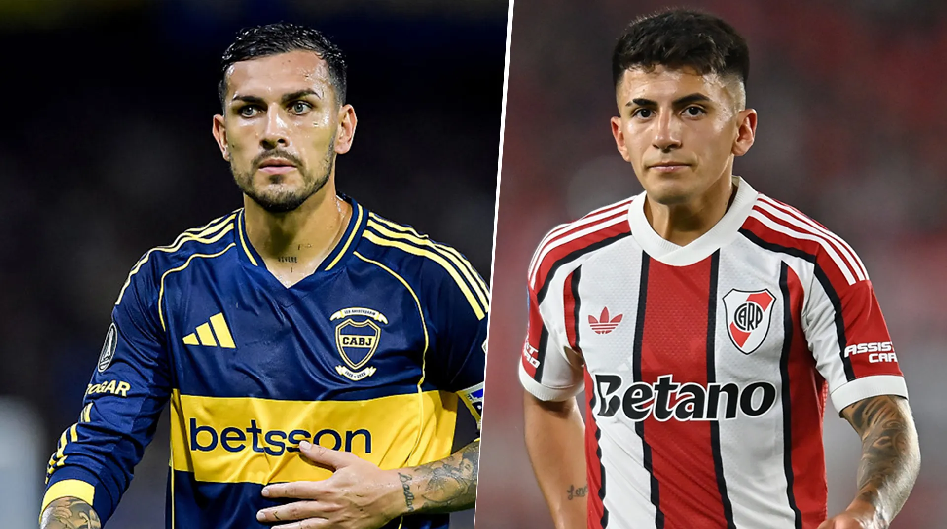 Leandro Paredes y Thiago Almada, de Boca y River.