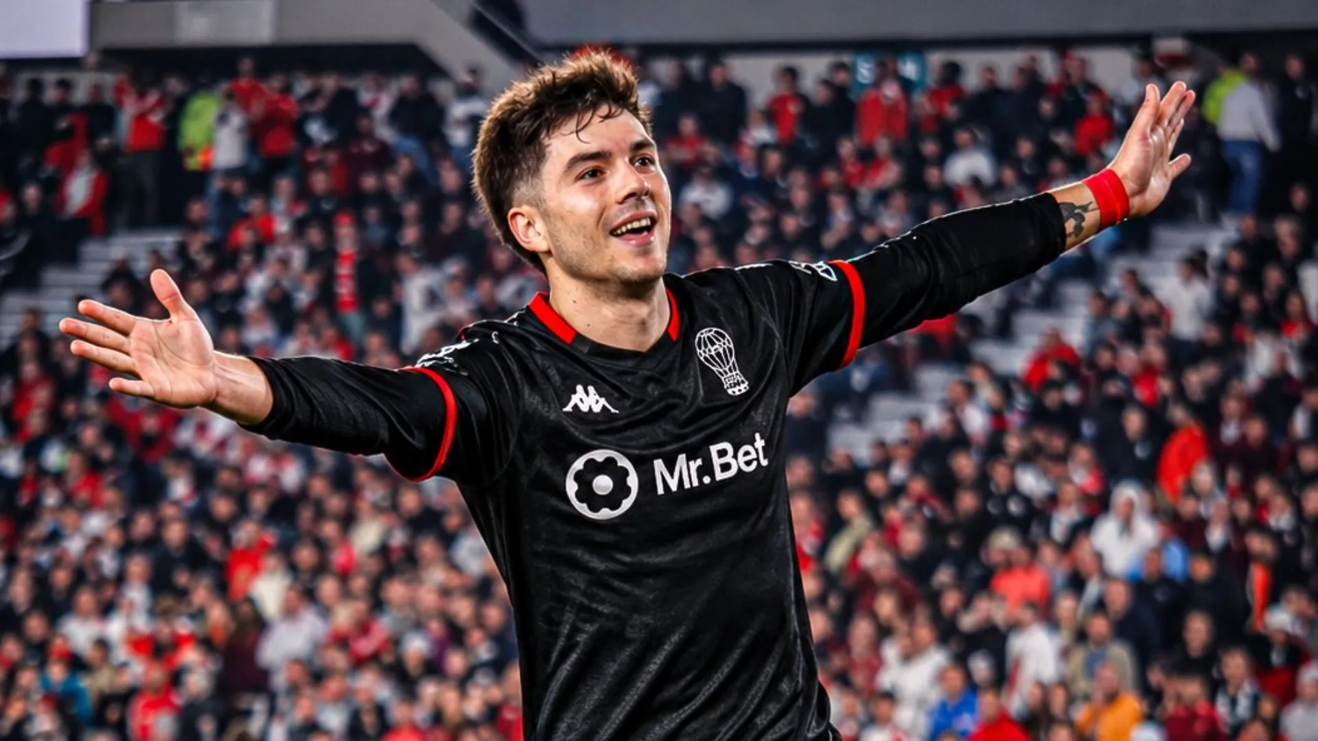 Lucas Blondel, autor de un gol de Huracán en el triunfo contra River.