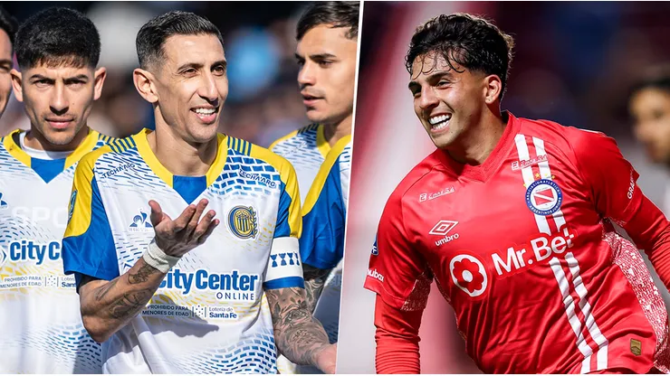 Ángel Di María y Hernán López Muñoz, figuras de Rosario Central y Argentinos Juniors.