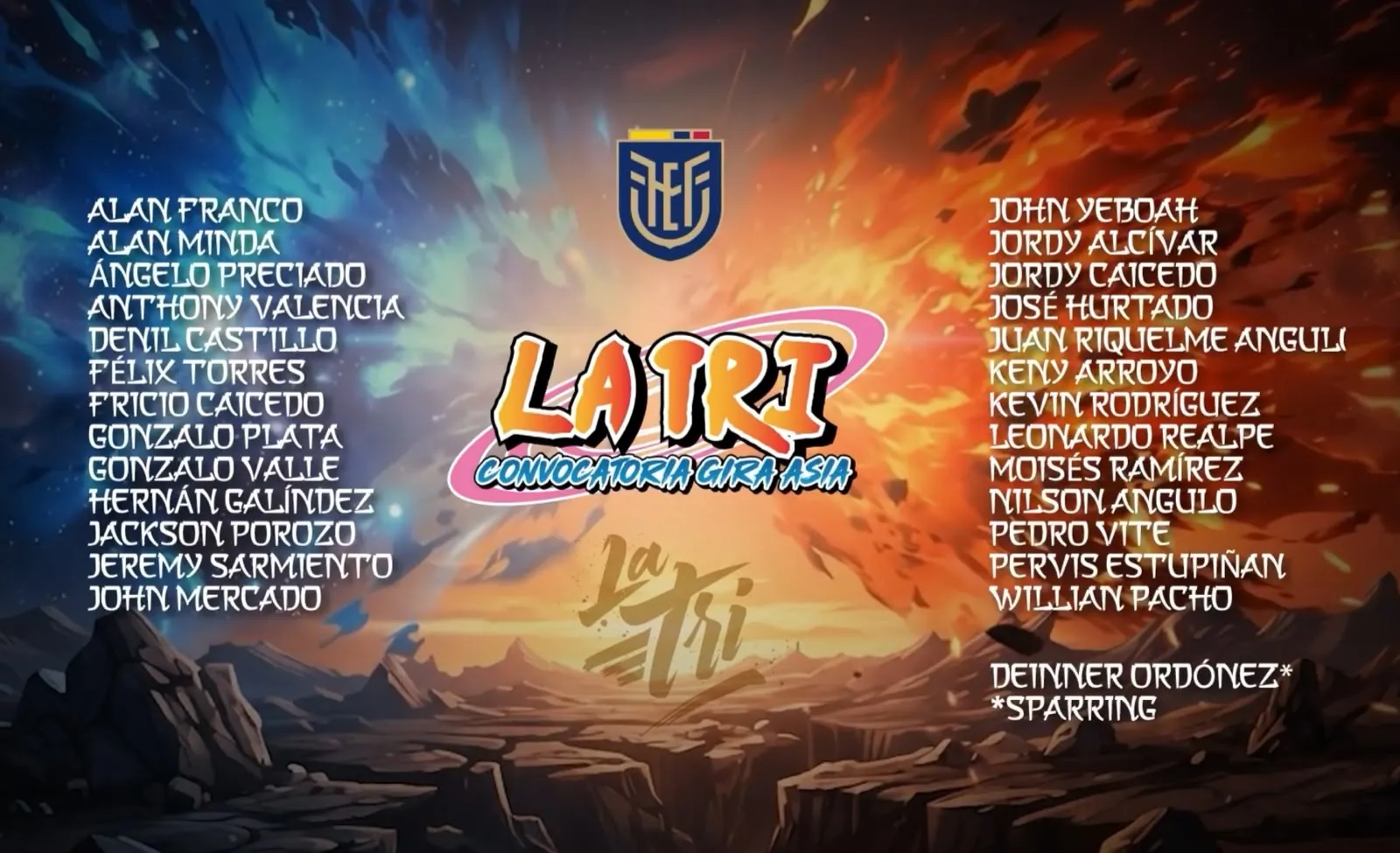 Los convocados de la Selección de Ecuador para la gira por Asia (@LaTri)