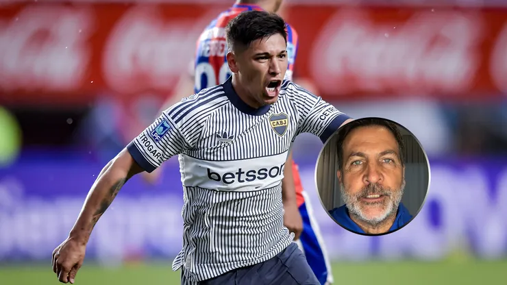 Lozano festejando el 1-0 de Boca.