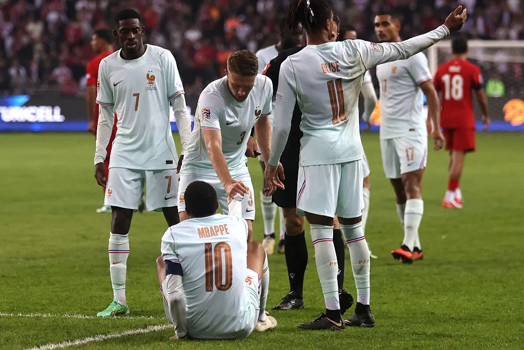 Kylian Mbappé, lesionado en Francia – Turquía. (Getty Images)
