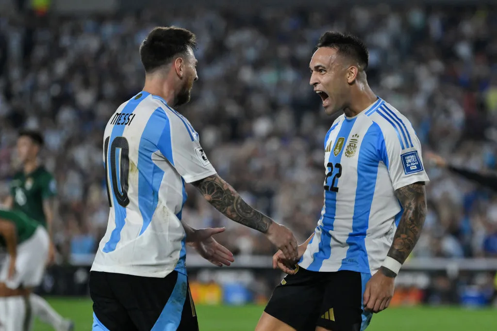 Lautaro Martínez y Lionel Messi, en la Selección Argentina