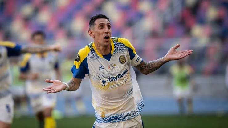 Ángel Di María, en la final entre Rosario Central y Estudiantes por la Supercopa Internacional.