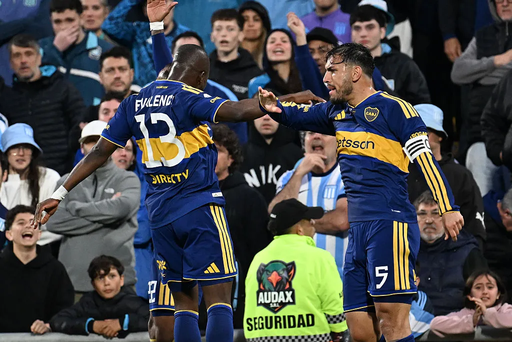 Enner Valencia y Leandro Paredes, en Boca – Racing por la Copa Argentina. (Getty Images)
