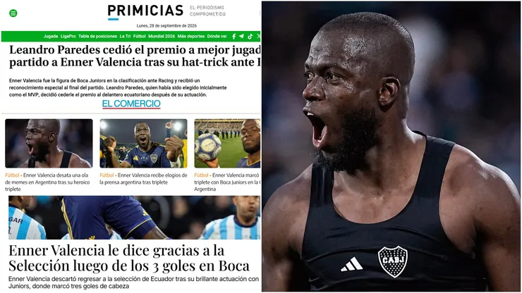 La prensa de Ecuador, enloquecida con el triplete de Enner
