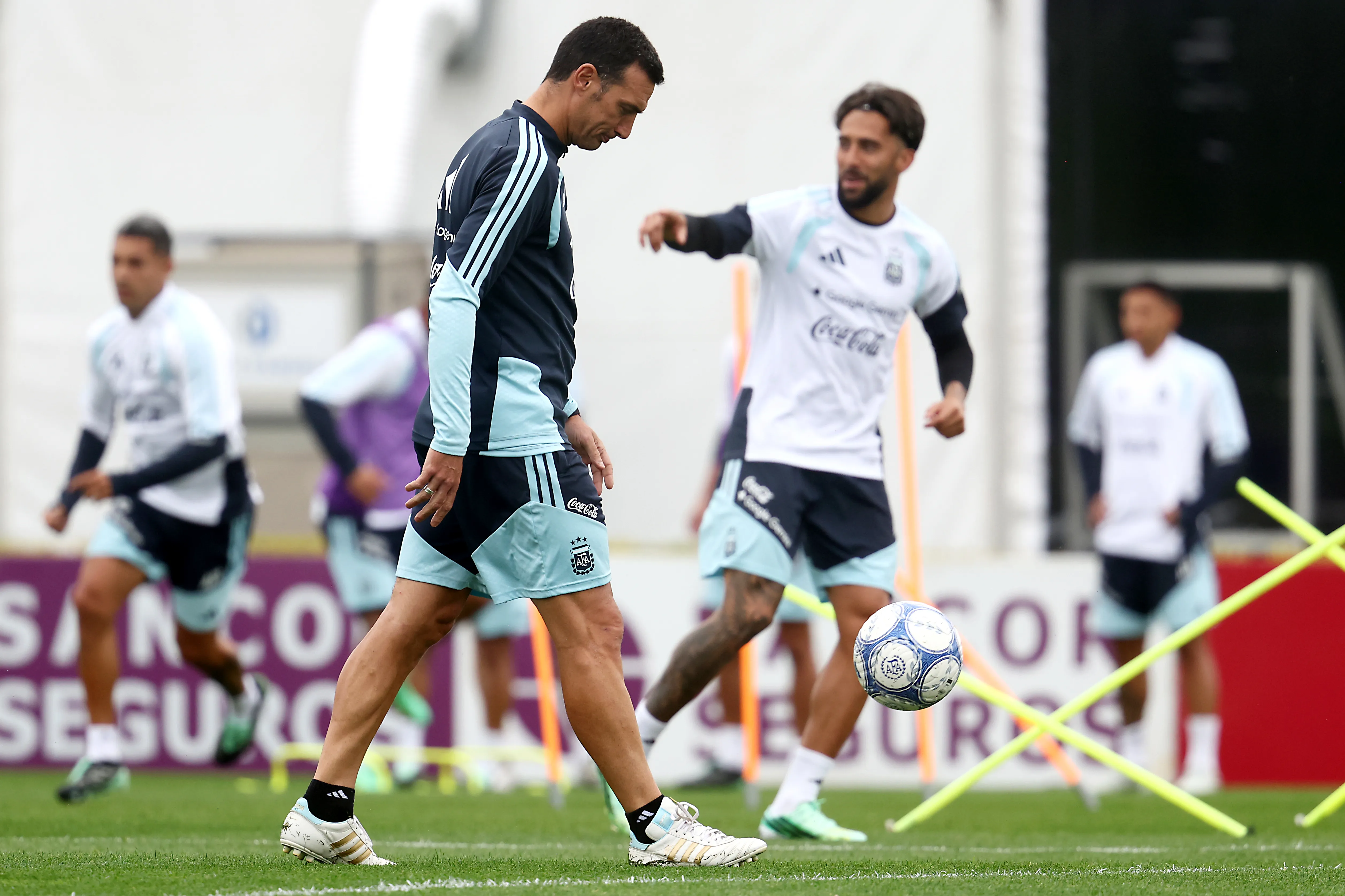 Lionel Scaloni en el entrenamiento de la Selección. (Foto: Getty).