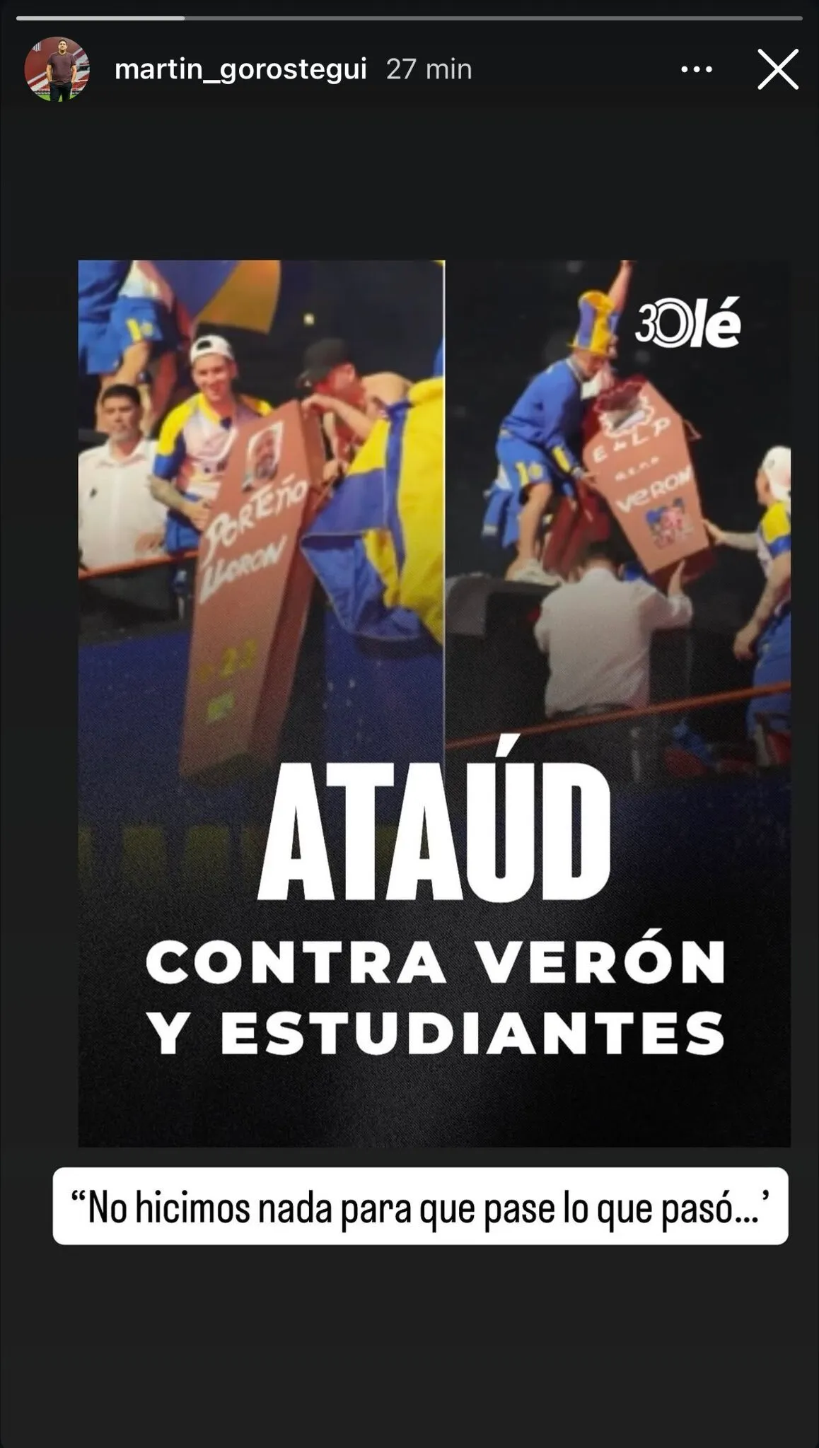 El posteo de Martín Gorostegui. (Foto: Instagram)