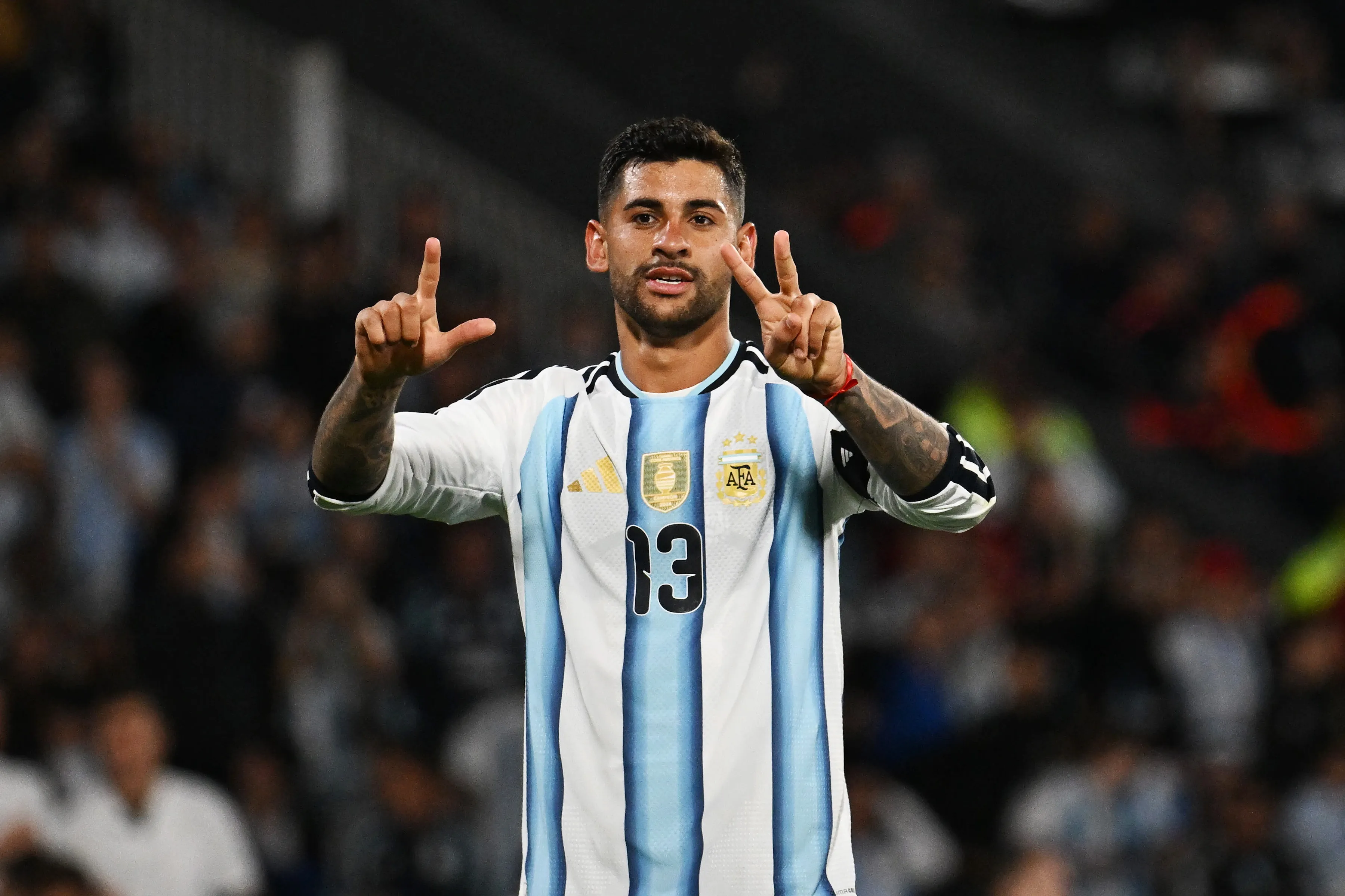 Cristian Romero celebra el tercer gol de Argentina (Getty Images)