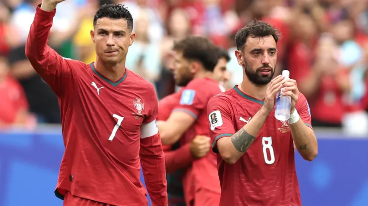 Bruno Fernandes y Cristiano Ronaldo en Portugal.