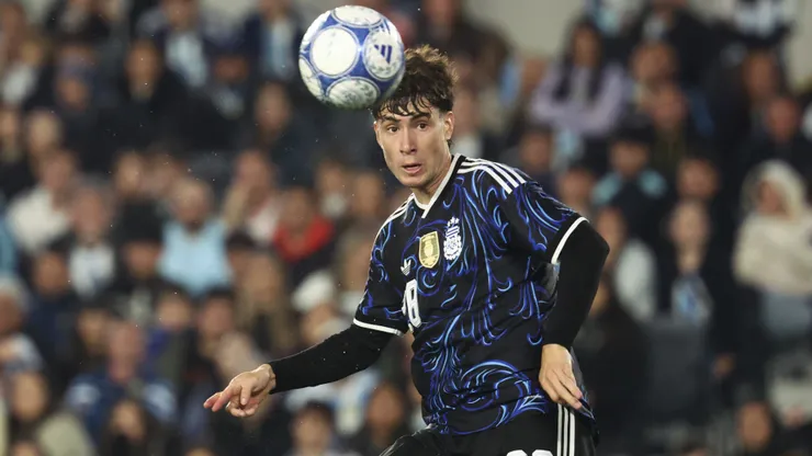 Matías Soulé en su debut con la Selección Argentina.