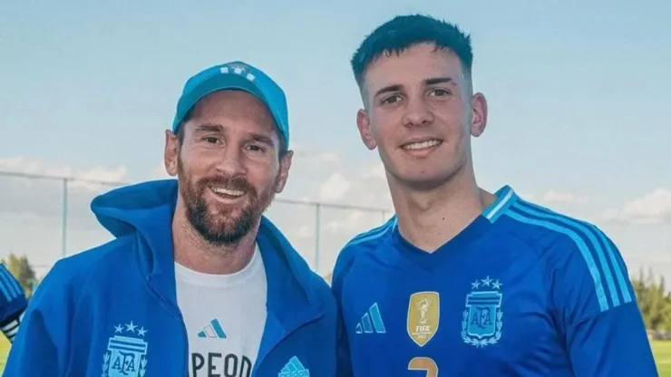Lionel Messi y Franco Mastantuono, en la Selección Argentina.